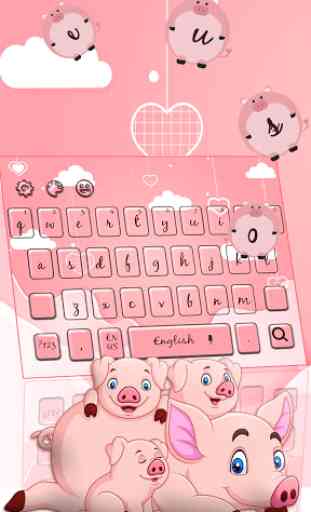 Cute Piggy Family Keyboard Theme 4