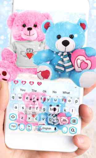 Cute Teddy Bear Couple Love Keyboard 1