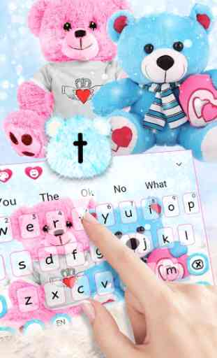 Cute Teddy Bear Couple Love Keyboard 2
