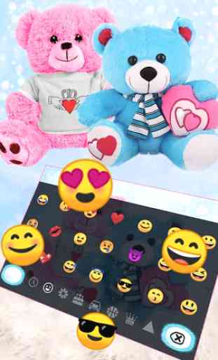 Cute Teddy Bear Couple Love Keyboard 3
