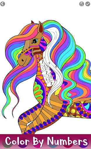 Horse Color by Number - Adult Coloring Book pages 2