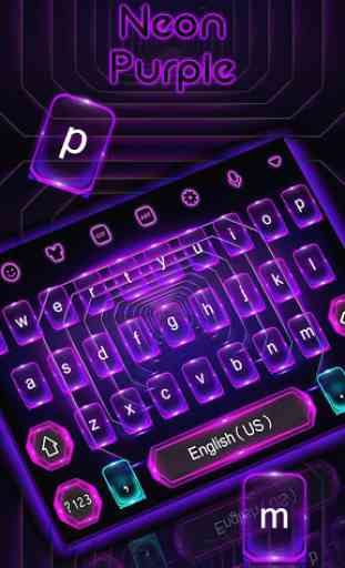 Neon Purple Keyboard Theme 1