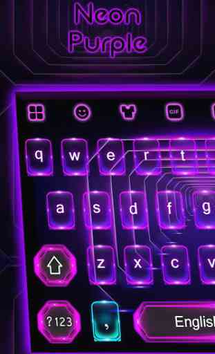 Neon Purple Keyboard Theme 2