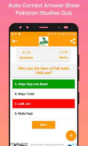 Pakistan Studies Quiz 4