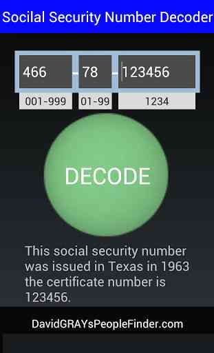 Social Security # Decoder 4