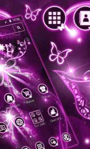 Neon Purple Butterfly Theme 4