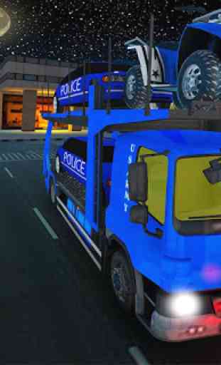 US Police Quad Bike Car Transporter Games 2
