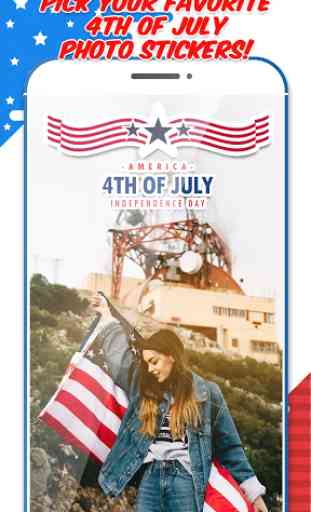 4th of July Photo Editor - American Flag Stickers 2