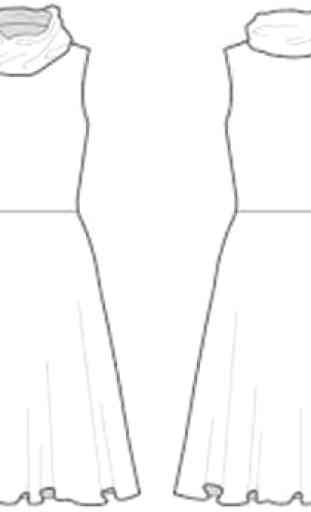 Full Fashion Design Flat Sketch 2