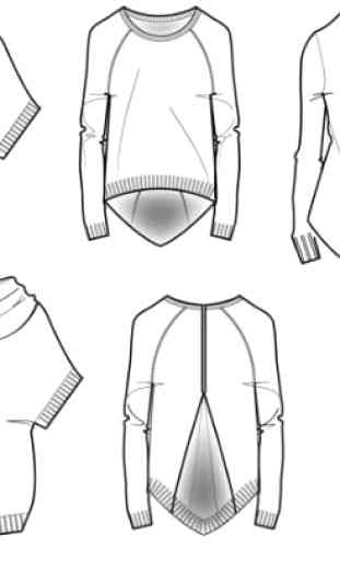 Full Fashion Design Flat Sketch 3