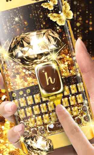Gold Diamond Glitter Keyboard 2