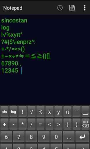 Mathematical keyboard A 1