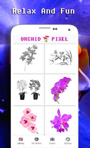 Orchid Flower Color By Number - Pixel Art 4