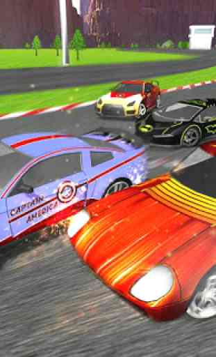 Master Superhero Car Racing games: Lightening Car 1