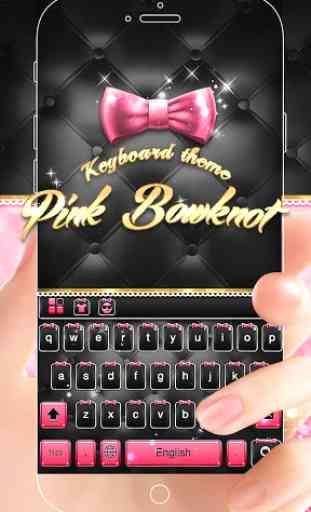 Pink Bowknot Keyboard Theme 1