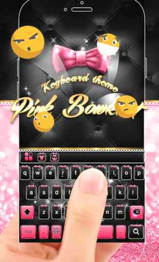 Pink Bowknot Keyboard Theme 2