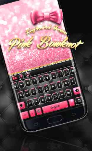Pink Bowknot Keyboard Theme 3