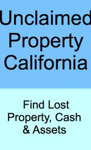 Unclaimed Property California 1