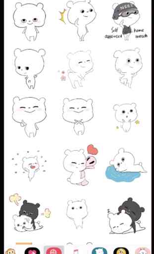 Animated white bear stickers 1