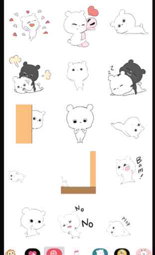 Animated white bear stickers 2