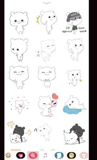 Animated white bear stickers 3