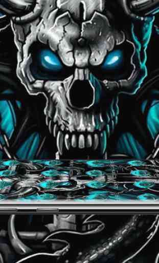 Blue Flaming Stone Skull Theme Tech Icon Pack 2