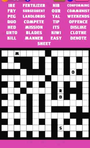 Fill-Ins Crosswords 1