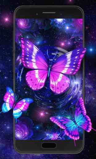 Neon Purple Butterfly Live Wallpaper 1