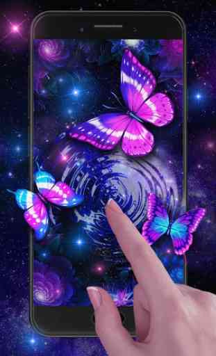 Neon Purple Butterfly Live Wallpaper 2