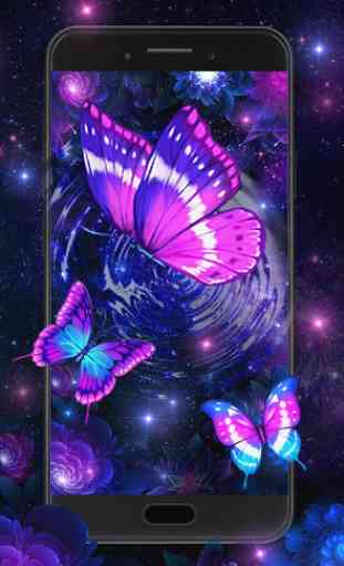 Neon Purple Butterfly Live Wallpaper 4