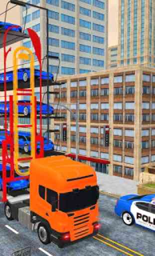 US Police Multi Level Transporter Truck Games 3