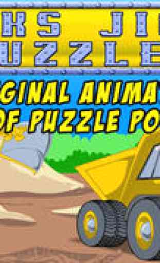 Trucks JigSaw Puzzle Free - Animated Jigsaw Puzzles for Kids with Truck and Tractor Cartoons! 1