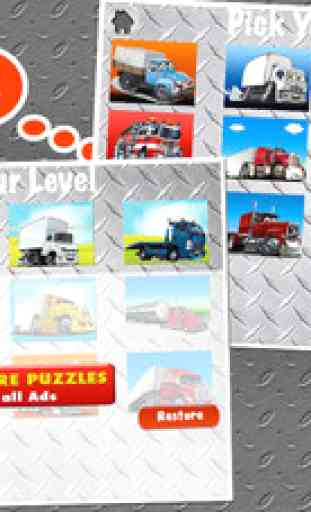 Trucks Jigsaw Puzzles: Kids Trucks Cartoon Puzzles 2