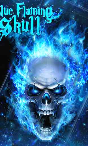 Blue Fire Skull Live Wallpaper 1