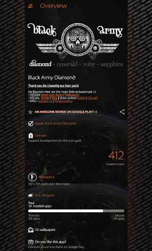 Black Army Diamond - Icon Pack - Fresh dashboard 3