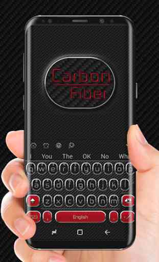 Carbon Fiber Black and Red Keyboard Theme 1
