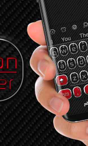 Carbon Fiber Black and Red Keyboard Theme 4