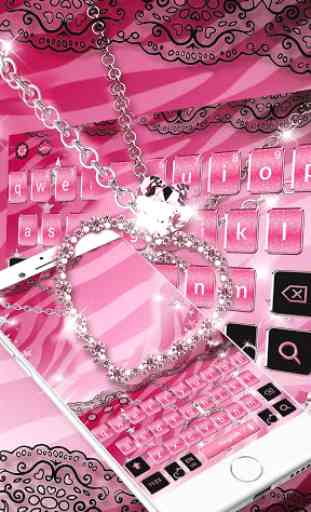 Pink Zebra Diamond Theme Keyboard 2
