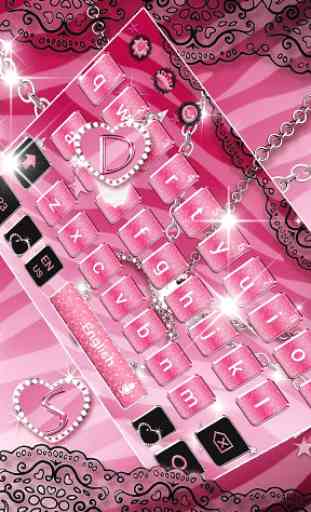 Pink Zebra Diamond Theme Keyboard 3