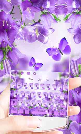 Purple Butterfly Flower Keyboard Theme 1