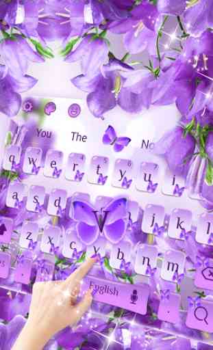 Purple Butterfly Flower Keyboard Theme 2