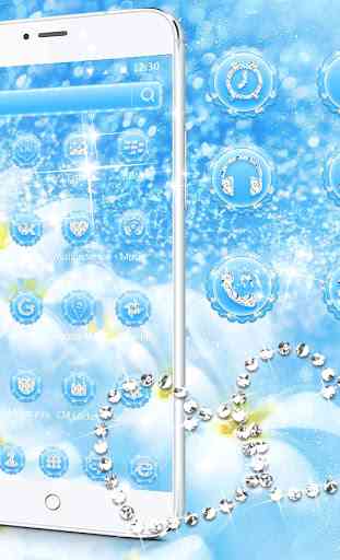 Blue Diamond Theme Wallpaper Glitter 2