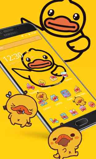 Cartoon yellow cute duck theme, Butterfly Icon 1