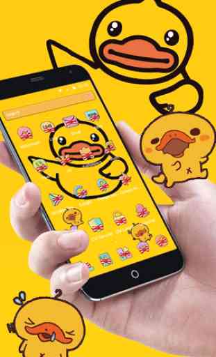 Cartoon yellow cute duck theme, Butterfly Icon 2