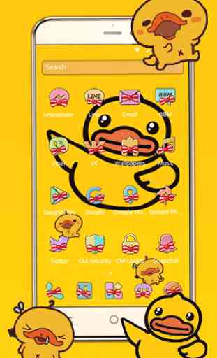 Cartoon yellow cute duck theme, Butterfly Icon 3