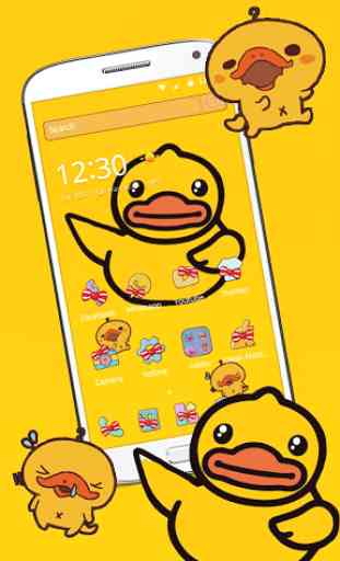 Cartoon yellow cute duck theme, Butterfly Icon 4