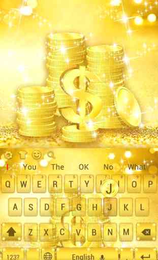 Gold Money Dollar Keyboard Theme 4