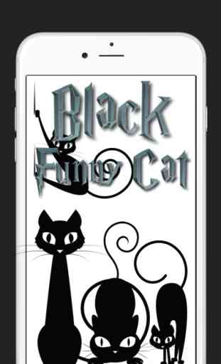 Black Funny Cat Stickers 1