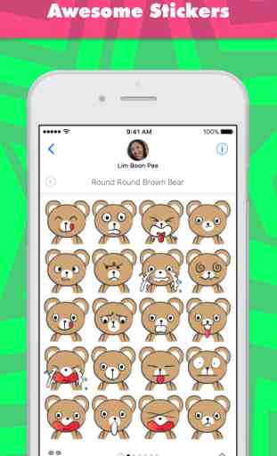 Round Round Brown Bear stickers by wenpei 1