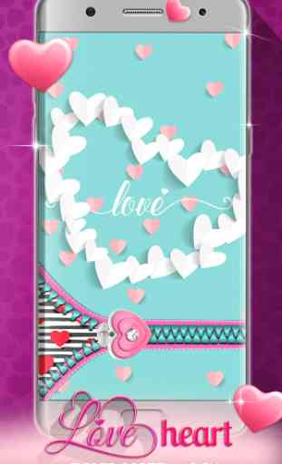 Love Heart Zipper Screen Lock 2